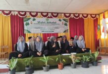 Sinergitas Sekolah dan Aparat Terbangun dalam Halal Bihalal SMPN 1 Cigandamekar