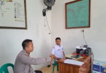 Bhabinkamtibmas Polsek Ciwaru Sambangi Kantor Desa Karangkamulyan, Sampaikan Himbauan Kamtibmas