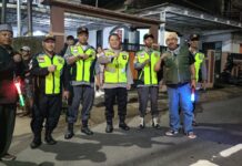 Jaga Kondusifitas, Bhabinkamtibmas Desa Cimaranten dan Linmas Amankan Malam Takbiran Idul Fitri