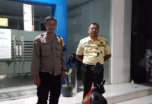 Patroli KRYD Malam, Bhabinkamtibmas Polsek Ciawigebang Sambangi Satpam BRI Ciawigebang 1 Pasca Lebaran 2026