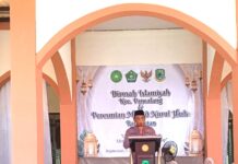 Kapolsek Pancalang Hadiri dan Berikan Sambutan dalam Pengajian Rutin Dirosah Islamiyah , Sekaligus Peresmian Masjid Jami’ Nurul Huda Desa Rajawetan
