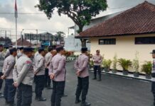 Apel Kesiapan Pengamanan Nobar Persib Bandung vs Persijap Jepara Digelar di Polsek Cilimus