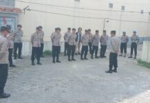 Polsek Ciawigebang Polres Kuningan Gelar Apel Kesiapan Pengamanan Nobar Persib Vs Persijap