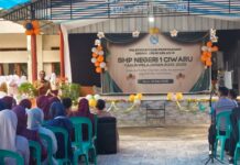 Kapolsek Ciwaru Hadiri Pelepasan Siswa Kelas IX SMP Negeri 1 Ciwaru Tahun Pelajaran 2025/2026