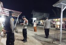 POLSEK SUBANG GELAR PATROLI MALAM, ANTISIPASI GANGGUAN KAMTIBMAS DAN C3 DI WILAYAH KEC SUBANG DAN CILEBAK.