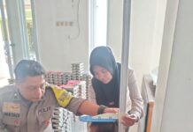 Bhabinkamtibmas Monitoring Pelaksanaan Posyandu di Balai Desa Kapandayan