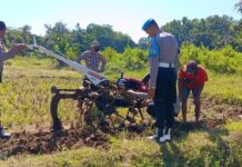 Polsek Ciawigebang Polres Kuningan Bersama Kelompok Tani Cibangbara Desa Mekarjaya Olah Lahan Jagung Hibrida Dukung Program Ketahanan Pangan
