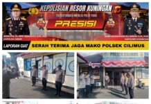 SERAH TERIMA JAGA MAKO POLSEK CILIMUS WUJUD KESIAPSIAGAAN PERSONEL DALAM MEMBERIKAN PELAYANAN PRIMA