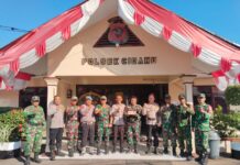 Danramil 1508 Cidahu Ucapkan Selamat HUT Bhayangkara Ke-80 Kepada Polsek Cidahu