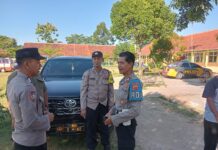 Anggota Polsek Ciawigebang Wujudkan Kamtibmas Kondusif Melalui Pengamanan Tasyakuran Ponpes Riyadul Awamil