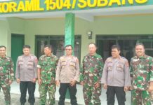KAPOLSEK SUBANG IPTU SUHANDI KUNJUNGI KORAMIL 1504 SUBANG, SINERGI TERJALIN.