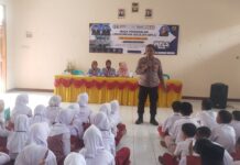 Kapolsek Pancalang Berikan Edukasi Pencegahan Bullying, Kenakalan Remaja, dan Penyalahgunaan Narkoba kepada Siswa Baru SMPN 2 Pancalang dalam Kegiatan MPLS