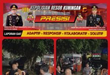 PERSONEL POLSEK CIWARU LAKSANAKAN PATROLI MALAM DAN DIALOGIS DEMI MENJAGA KAMTIBMAS TETAP KONDUSIF