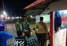 Sinergitas TNI-Polri, Polsek Ciawigebang dan Koramil Pantau Nobar Final Piala Presiden 2026 Saat Patroli KRYD Malam Hari