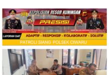 Personel Polsek Ciwaru Laksanakan Patroli Sambang ke Kantor Desa, Perkuat Sinergi dan Jaga Kamtibmas