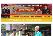 PERSONEL POLSEK CIWARU LAKSANAKAN PATROLI SAMBANG, AJAK MASYARAKAT JAGA KAMTIBMAS