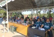 Jaga Kamtibmas, Anggota Polsek Ciawigebang dan Koramil Amankan Turnamen Sepak Bola EIGHTFEO RESIK CUP 2026 di Desa Muncangela