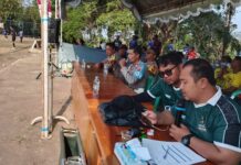 Jaga Kamtibmas, Anggota Polsek Ciawigebang Kawal Final Turnamen EIGHTFEO RESIK CUP 2026 di Desa Muncangela
