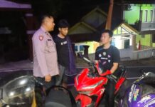 POLSEK SUBANG LAKUKAN GIAT PATROLI KRYD MALAM, SAMBANGI WARGA AJAK JAGA KAMTIBMAS.