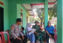 Polsek dan Koramil Ciwaru Koordinasi Persiapan Upacara HUT Kemerdekaan RI