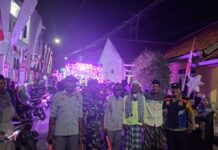 Jaga Kamtibmas, Bhabinkamtibmas dan Babinsa Desa Cipicung Kawal Pawai Ta’aruf Maulid Nabi Muhammad SAW 1448 H