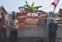 Antisipasi Karhutla, Bhabinkamtibmas Desa Kadurama Edukasi Warga Lewat Spanduk Himbauan Kamtibmas