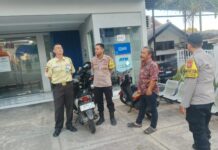 Perlindungan Objek Vital Perbankan, Aksi Patroli Sore Polsek Mandirancan di Bank BRI Unit Mandirancan