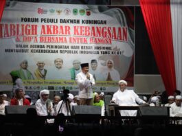 Sambut HUT RI Ke-81, Polres Kuningan Kawal Pengamanan Tabligh Akbar Kebangsaan di Masjid Agung Syiarul Islam