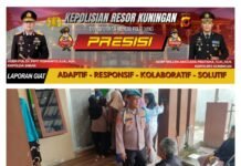 Polisi Hadir di Tengah Masyarakat, Polsek Ciwaru Tingkatkan Pelayanan dan Pengamanan Kegiatan WargaKUNINGAN – Personel Polsek Ciwaru, Polres Kuningan, terus menunjukkan komitmennya dalam memberikan pelayanan dan rasa aman kepada masyarakat. Kehadiran personel kepolisian terlihat saat melaksanakan kegiatan pengamanan sekaligus berinteraksi langsung dengan warga dalam sebuah kegiatan masyarakat di wilayah Kecamatan Ciwaru, Kabupaten Kuningan.
