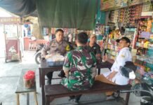 Bhabinkamtibmas dan Babinsa Desa Kapandayan Perkuat Koordinasi Pencegahan Karhutla dengan Perangkat Desa