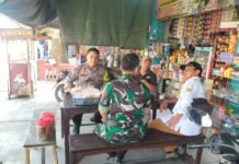 Cegah Karhutla, Bhabinkamtibmas dan Babinsa Desa Kapandayan Koordinasi dengan Perangkat Desa