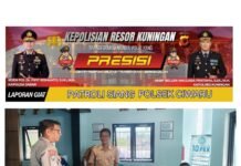 Patroli Siang Polsek Ciwaru Sambangi Kantor Desa, Jaga Kamtibmas Tetap Kondusif