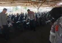 Tekan Penggunaan Knalpot Brong, Polsek Ciawigebang dan Satlantas Lakukan Penertiban di SMK Model Patriot IV Ciawigebang
