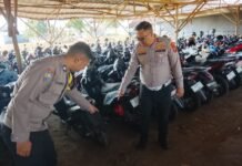 Tertib Berlalu Lintas, Polsek Ciawigebang dan Satlantas Sasar Knalpot Brong di SMK Model Patriot IV Ciawigebang