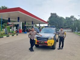 Jaga Stabilitas Keamanan, Polsek Cidahu Gencar Patroli Sambang ke SPBU di Desa Cieurih