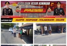 Patroli Siang Anggota Polsek Kramatmulya, antisipasi terjadinya Gangguan Kamtibmas dan tindak kriminalitas di Desa Cilowa