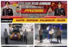 Polsek Kramatmulya Melaksanakan Patroli Malam Antisipasi tindak kriminalitas dan Gangguan Kamtibmas Sambangi Security Bank BRI Unit Kramatmulya