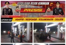 Polsek Kramatmulya Melaksanakan Patroli Malam Antisipasi tindak kriminalitas dan Gangguan Kamtibmas Sambangi Warga Masyarakat Desa Cilowa