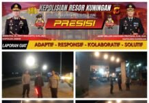 Polsek Kramatmulya Melaksanakan Patroli Malam Antisipasi tindak kriminalitas dan Gangguan Kamtibmas Sambangi Warga Masyarakat Desa Karangmangu