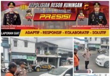 Patroli Siang Polsek Kramatmulya Melaksanakan antisipasi terjadinya Gangguan Kamtibmas dan tindak kriminalitas Sambangi Warga Masyarakat Desa Cikaso