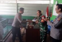 Polsek Ciawigebang Polres Kuningan Ucapkan Selamat HUT TNI ke-81, Perkuat Sinergitas TNI-Polri