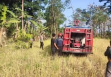 Polsek Ciawigebang Bersama Damkar Turun Langsung Padamkan Api di Desa Sidaraja