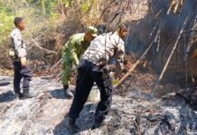 Gerak Cepat Polsek Ciawigebang, TNI dan Warga Tangani Kebakaran Lahan di Desa Kadurama