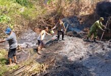 Gerak Cepat TNI-Polri dan Warga Tangani Kebakaran Lahan di Desa Kadurama