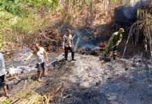 Peduli Lingkungan, TNI-Polri Bersama Warga Berjuang Padamkan Api di Desa Kadurama