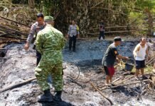 Sinergitas TNI-Polri di Desa Kadurama, Bersama Warga Atasi Kebakaran Lahan