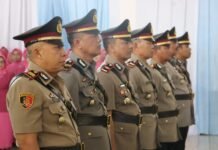 Rotasi Kepemimpinan, Kapolres Kuningan Pimpin Pelantikan dan Sertijab Tujuh Kapolsek Jajaran
