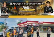 Polsek Kramatmulya Melaksanakan patroli Siang antisipasi terjadinya Gangguan Kamtibmas dan tindak kriminalitas di Wilayah Hukum Polsek Kramatmulya