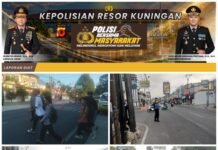 PH Pagi Polsek Kramatmulya demi Kelancaran Arus Lalu Lintas di Depan SMPN 1 Kramatmulya dan Simpang Tiga Cilowa