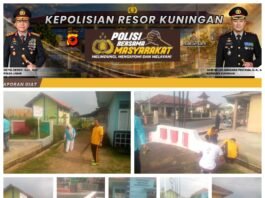 Sinergi Tanpa Batas, Jajaran Polsek Kramatmulya Bersama Perangkat Desa Cilowa Gelar Kerja Bakti Jumat Bersih